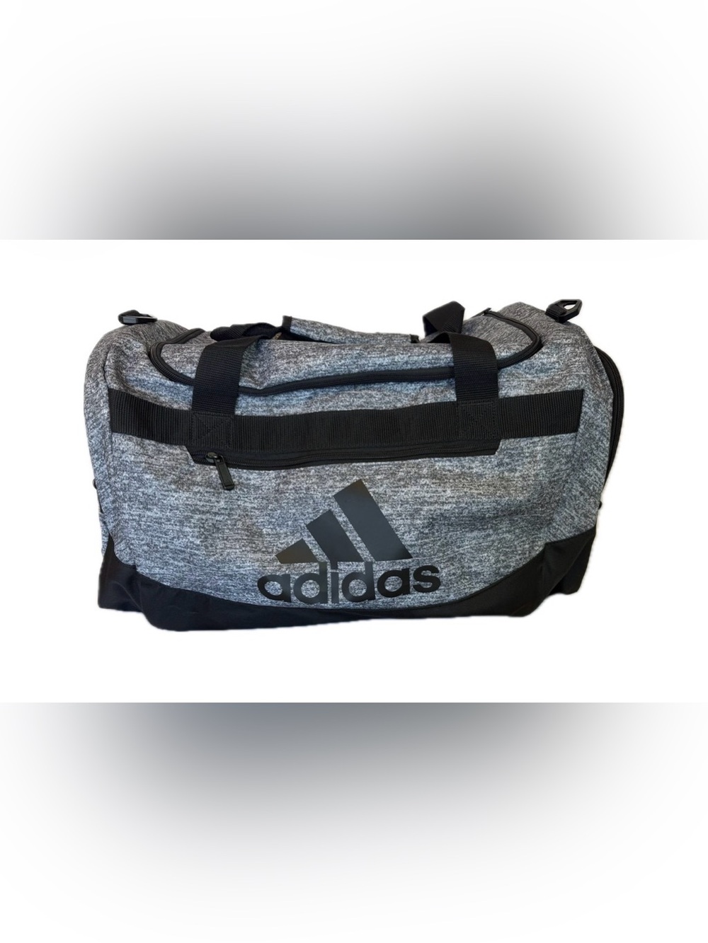 Adidas Defender IV Small Duffel Bag Gray / Black EUC Travel & Gym